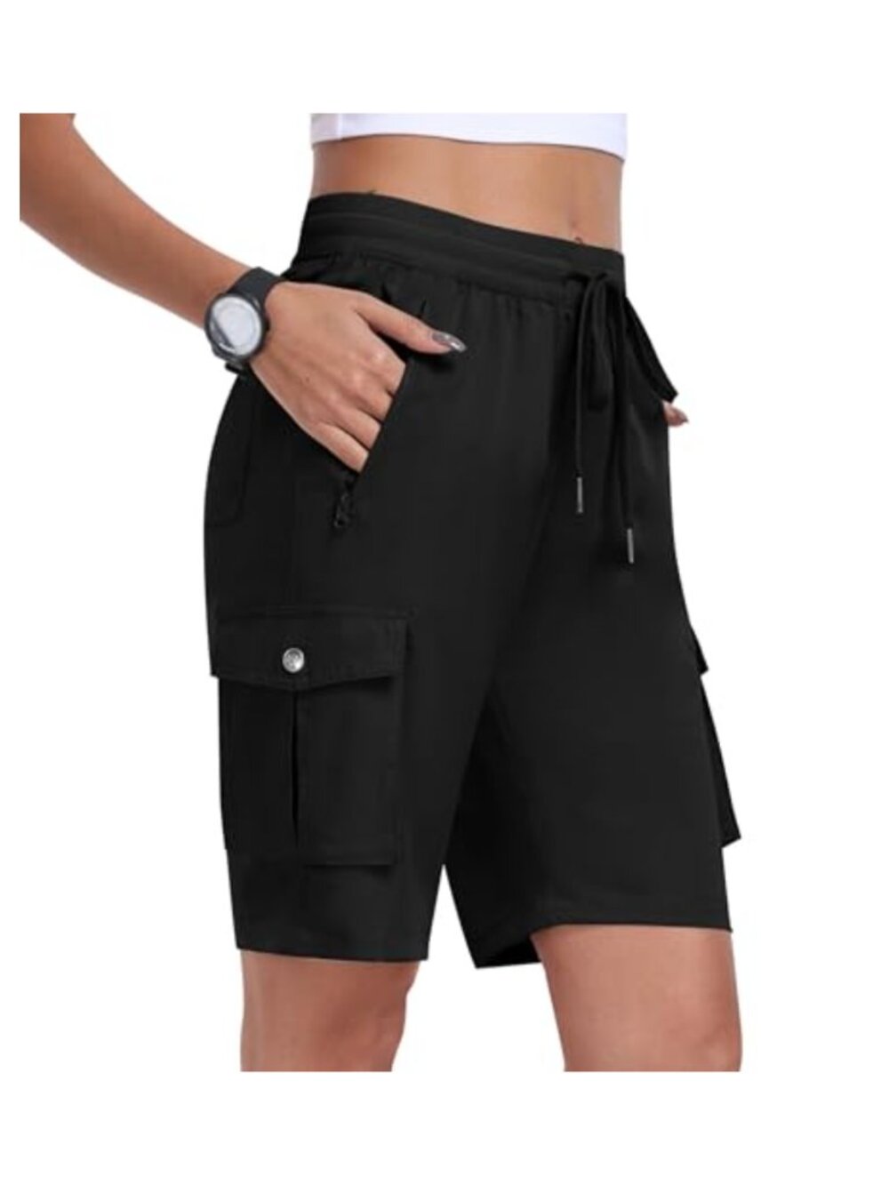 MoFiz Women Hiking Cargo Shorts Dry Fit Stretch Athletic Golf Tennis Travel